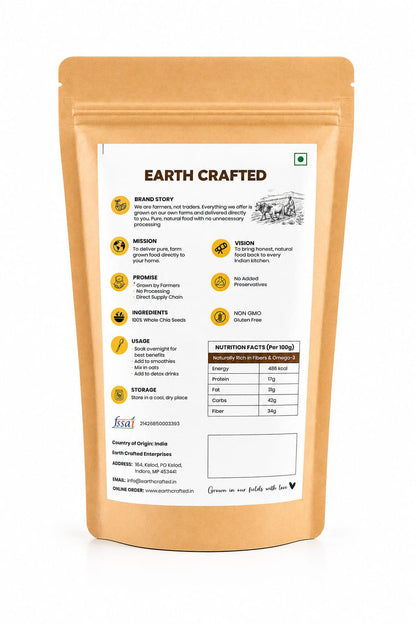 Whole Chia Seeds | From Our Farms to Your Home | 100% Natural & Unprocessed | Triple Sorted | No Dust & Stone | Rich in Fiber, Protein & Omega 3 | Non-GMO Superfood